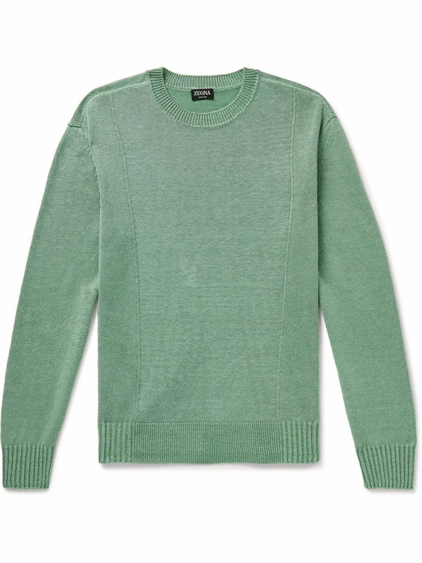 Photo: Zegna - Linen and Silk-Blend Sweater - Green