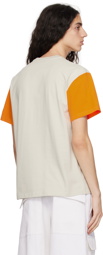 JW Anderson Taupe & Orange Anchor Patch Contrast T-Shirt