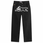 ICECREAM Men's Running Dog Loose Straight Jeans in Black