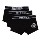 Diesel Three-Pack Black UMBM Shawn Boxer Briefs