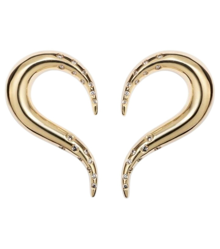 Photo: Mateo Swoosh 14kt gold earrings with diamonds