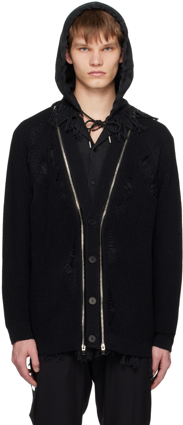Double-Zip Pockets Lapel Cardigan main image 1