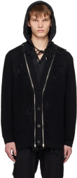 VEIN Black Double Zip Cardigan