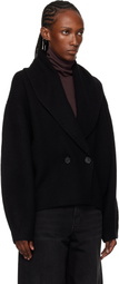 TOTEME Black Shawl-Lapel Cardigan