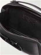 Valentino - Valentino Garavani Logo-Embellished Full-Grain Leather Messenger Bag