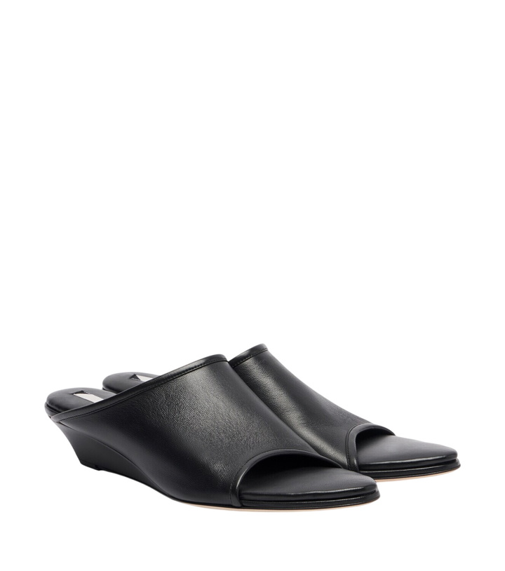 Photo: Christen Stretch leather wedge mules