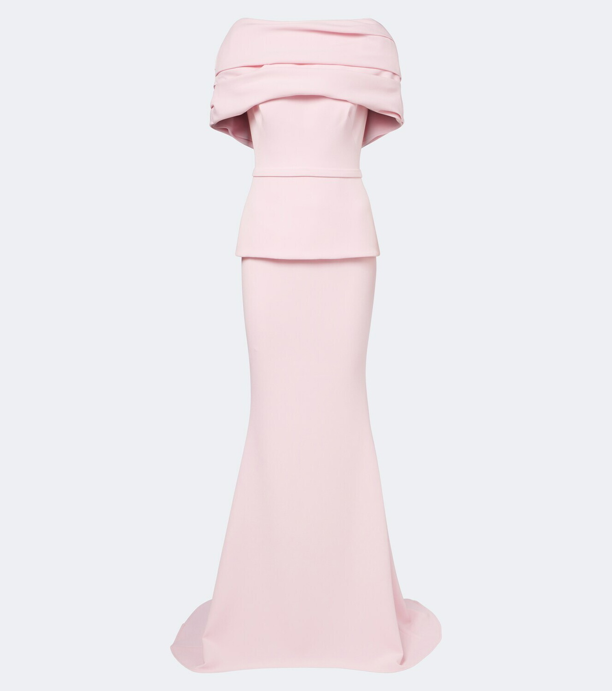 Safiyaa Loura peplum crêpe gown