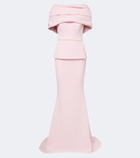 Safiyaa Loura peplum crêpe gown