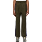 ADER error Khaki and Purple Wool T-914 Trousers