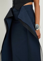 A.W.A.K.E Mode Panelled Stretch-wool Midi Skirt Navy