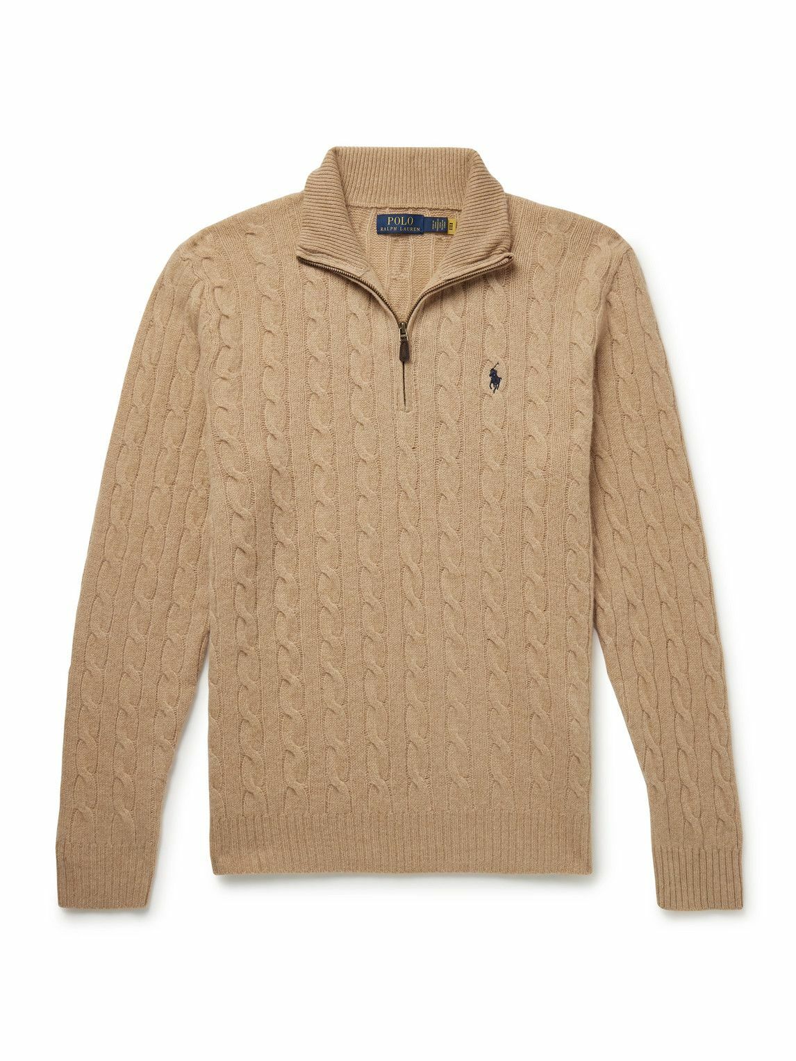 Polo Ralph Lauren - Logo-Embroidered Cable-Knit Wool and Cashmere