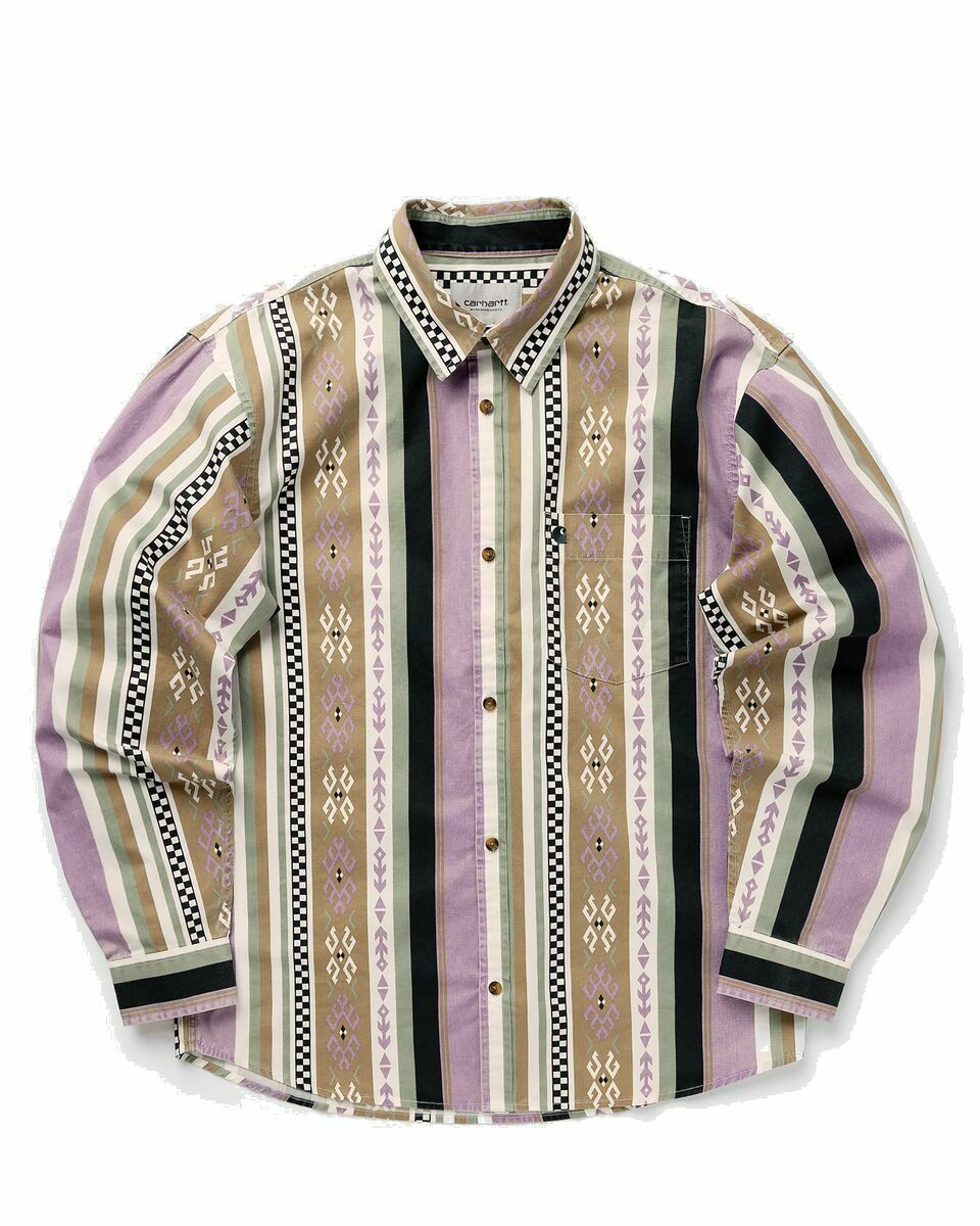 Photo: Carhartt Wip Coba Stripe Shirt Multi - Mens - Longsleeves
