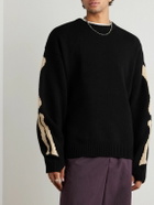 KAPITAL - Oversized Intarsia Wool Sweater - Black