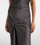Victoria Beckham Posy draped gathered crêpe satin gown