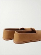 Loro Piana - Logo-Embroidered Cashmere Slippers - Brown