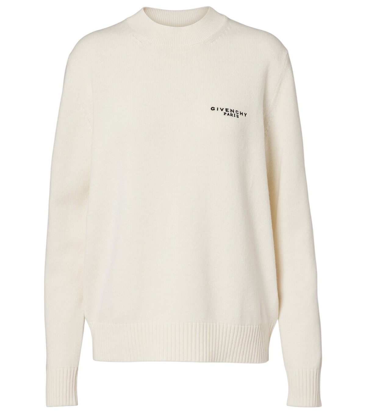 Givenchy White and Black Wool Jacquard Chain Sweater Givenchy