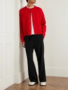 AMI PARIS - Flared Belted Cotton-Twill Trousers - Black