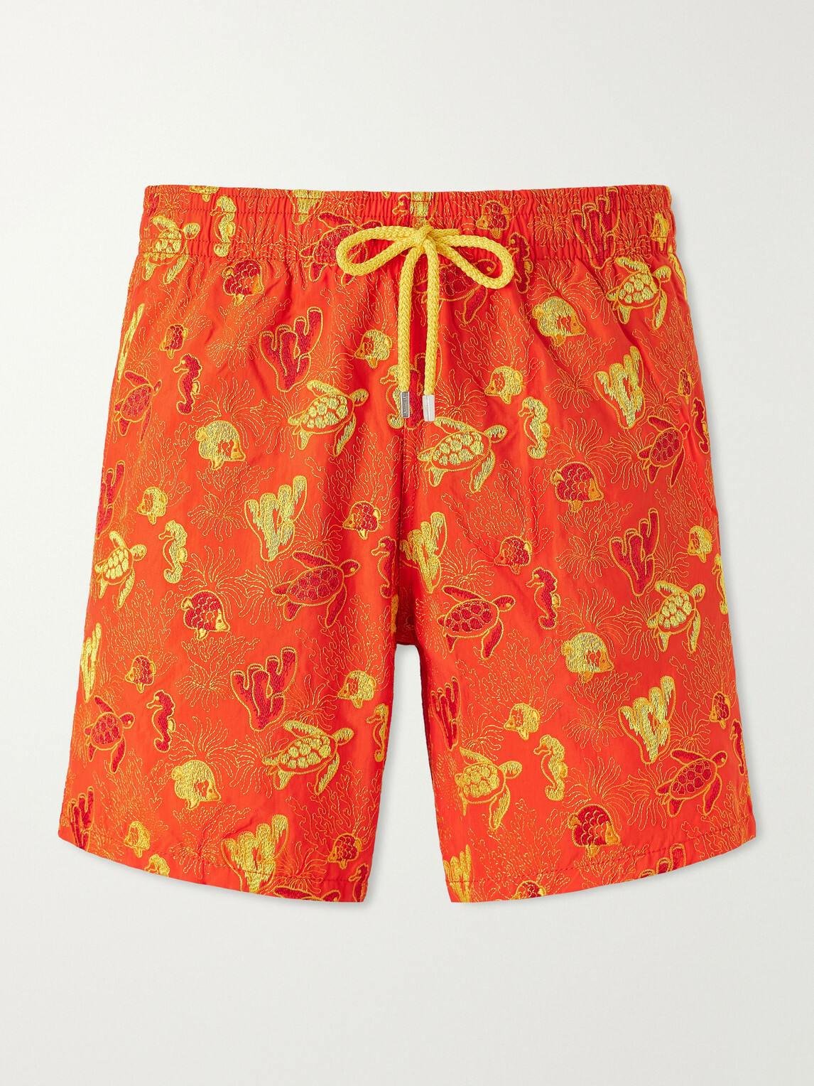 Vilebrequin - Mistral Embroidered Straight-Leg Swim Shorts - Orange