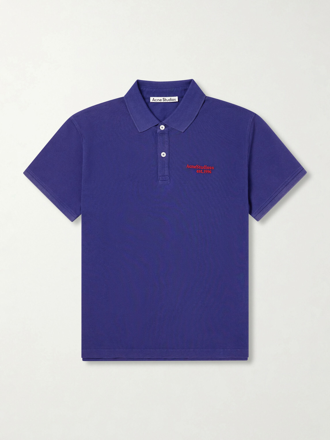 Acne Studios - Logo-Embroidered Cotton-Piqué Polo Shirt - Blue