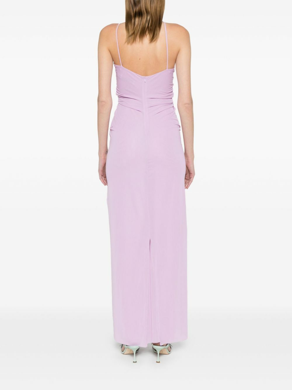 strapless open back dress Christopher Esber Pink Triquetra Front Tie Silk Maxi Dress