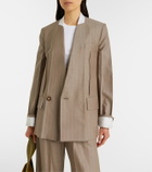 Victoria Beckham Herringbone virgin wool blazer