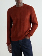 Inis Meáin - Herringbone Merino Wool and Cashmere-Blend Sweater - Red