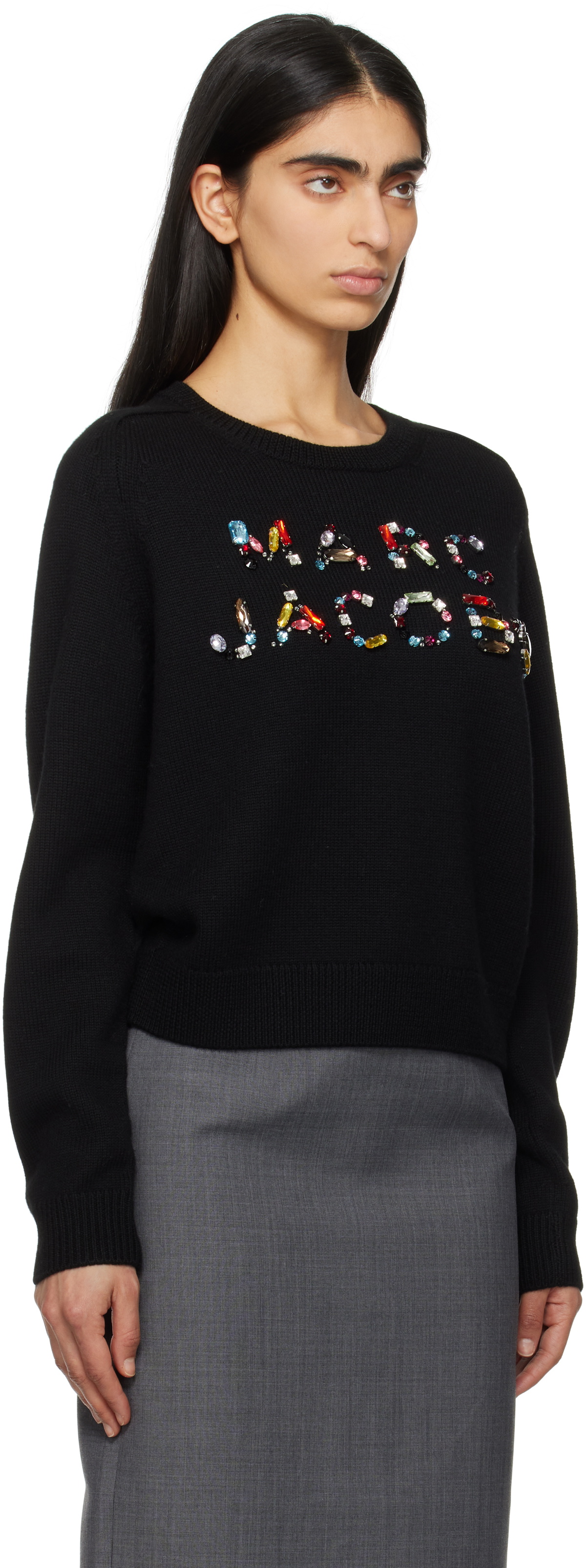 Marc Jacobs Black Gem Knit Logo Sweater