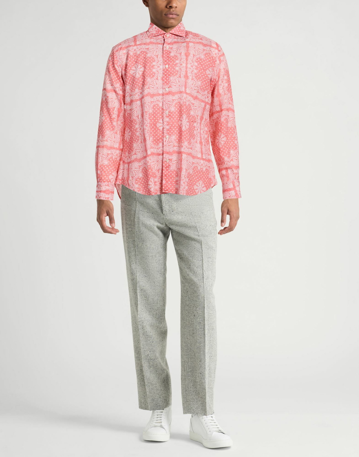 Fedeli Mens Shirt in Salmon pink