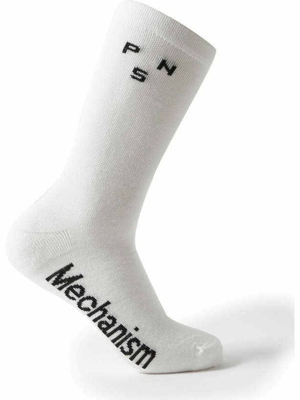Photo: Pas Normal Studios - Mechanism Thermal Merino Wool-Blend Cycling Socks - White
