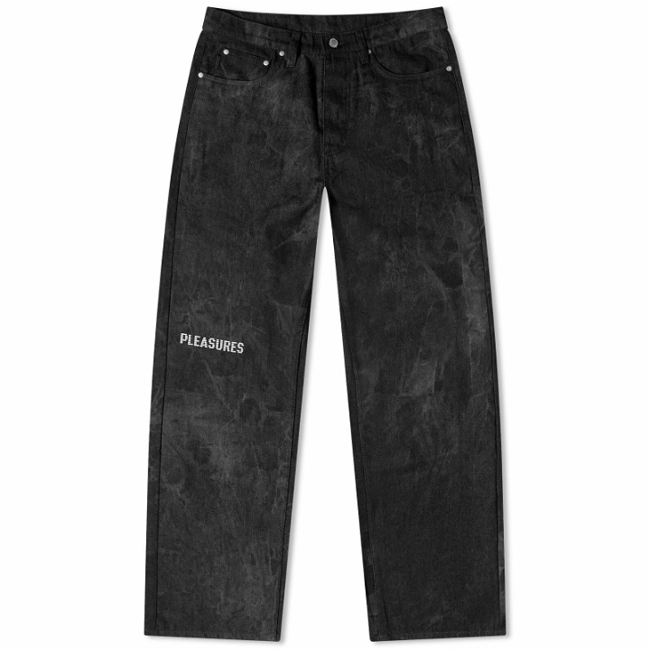 Photo: Pleasures Men's Formula Loose Jeans in Black