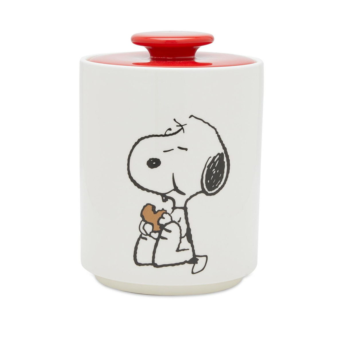 Peanuts Snoopy Cookie Jar in White/Red 