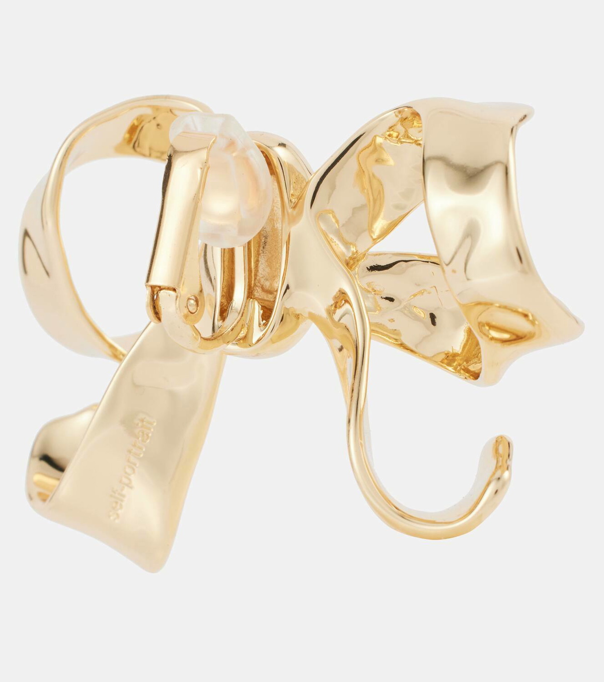 Self-Portrait Bow 18kt gold-plated earrings