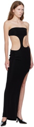 Louisa Ballou Black Carve Maxi Dress