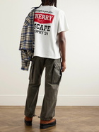 Cherry Los Angeles - Escape Logo-Print Garment-Dyed Cotton-Jersey T-Shirt - White