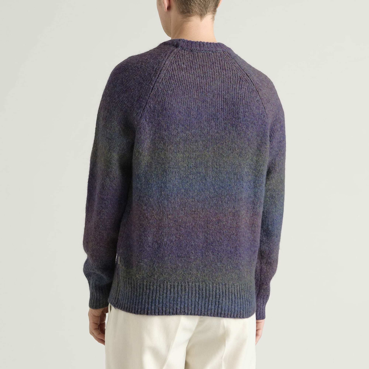 Les Deux Men's Gradient Round Neck Jumper in Spiced Plum Purple