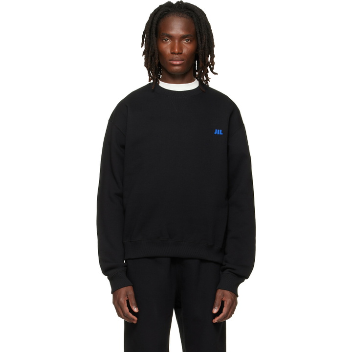 Photo: Jil Sander Black Cotton Crew-Neck Sweatshirt