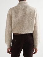 Brioni - Cashmere and Silk-Blend Bouclé Mock-Neck Sweater - Neutrals