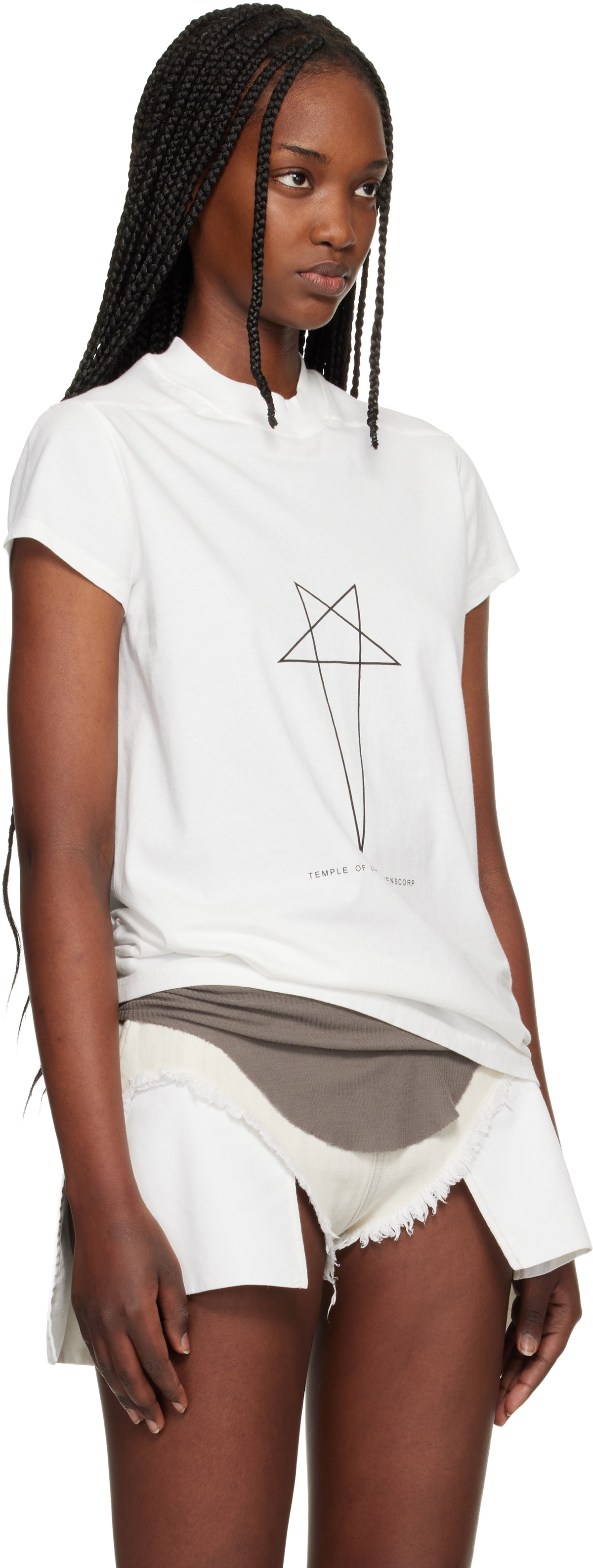 Rick Owens DRKSHDW White Temple Small Level T-shirt