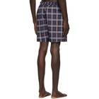 Burberry Navy Check Swim Shorts