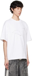 Feng Chen Wang White Paneled Collar T-shirt