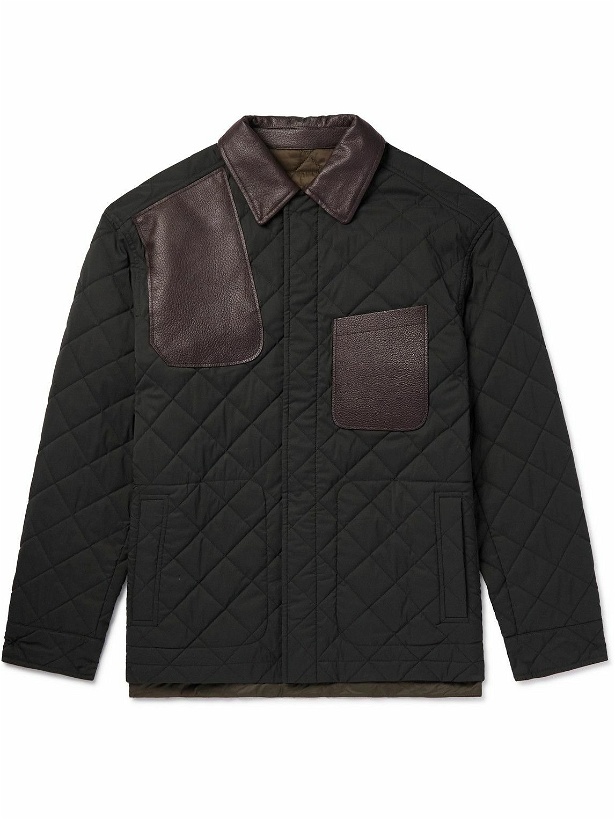 Photo: Purdey - Reversible Leather-Trimmed Quilted Virgin Wool-Blend and Shell Jacket - Green