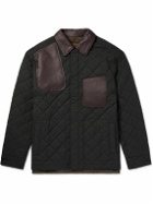 Purdey - Reversible Leather-Trimmed Quilted Virgin Wool-Blend and Shell Jacket - Green