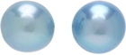 Hatton Labs Silver & Blue Pearl Stud Earrings