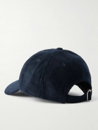 A.P.C. - Charlie Rue Madame Logo-Print Cotton-Corduroy Baseball Cap - Blue