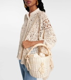 Ruslan Baginskiy Iza rattan-trimmed wicker basket bag