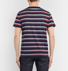 NN07 - Striped Mercerised Cotton-Jersey T-Shirt - Navy