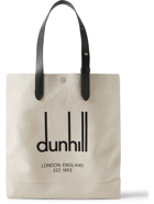 Dunhill - Legacy Leather-Trimmed Logo-Print Cotton-Canvas Tote Bag