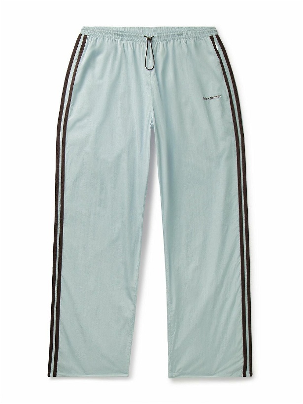 Photo: adidas Consortium - Wales Bonner Striped Crochet-Trimmed Recycled-Shell Track Pants - Blue