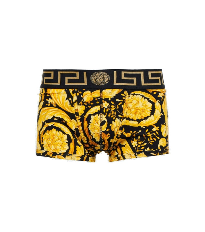 Photo: Versace - Barocco cotton-blend boxer briefs
