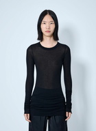 Rick Owens Long Sleeve Sheer Knit Top